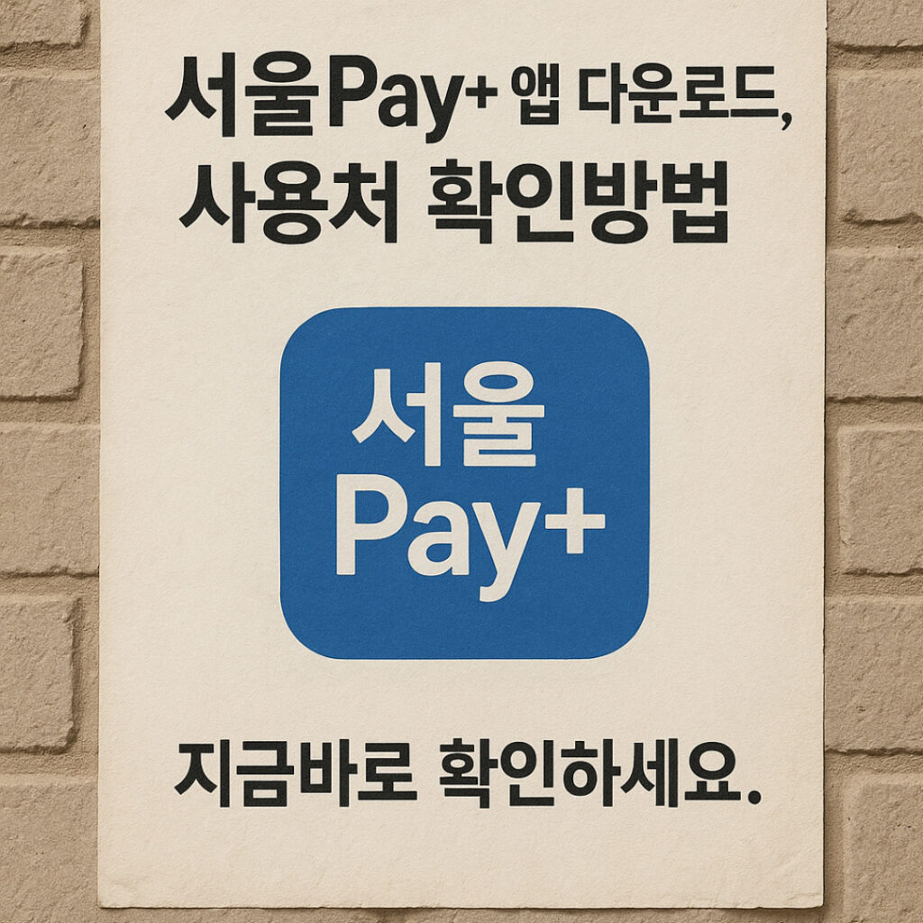 서울Pay+ 앱 다운로드, 사용처, 서울사랑상품권 10%할인 구매 2 사용처 다운로드