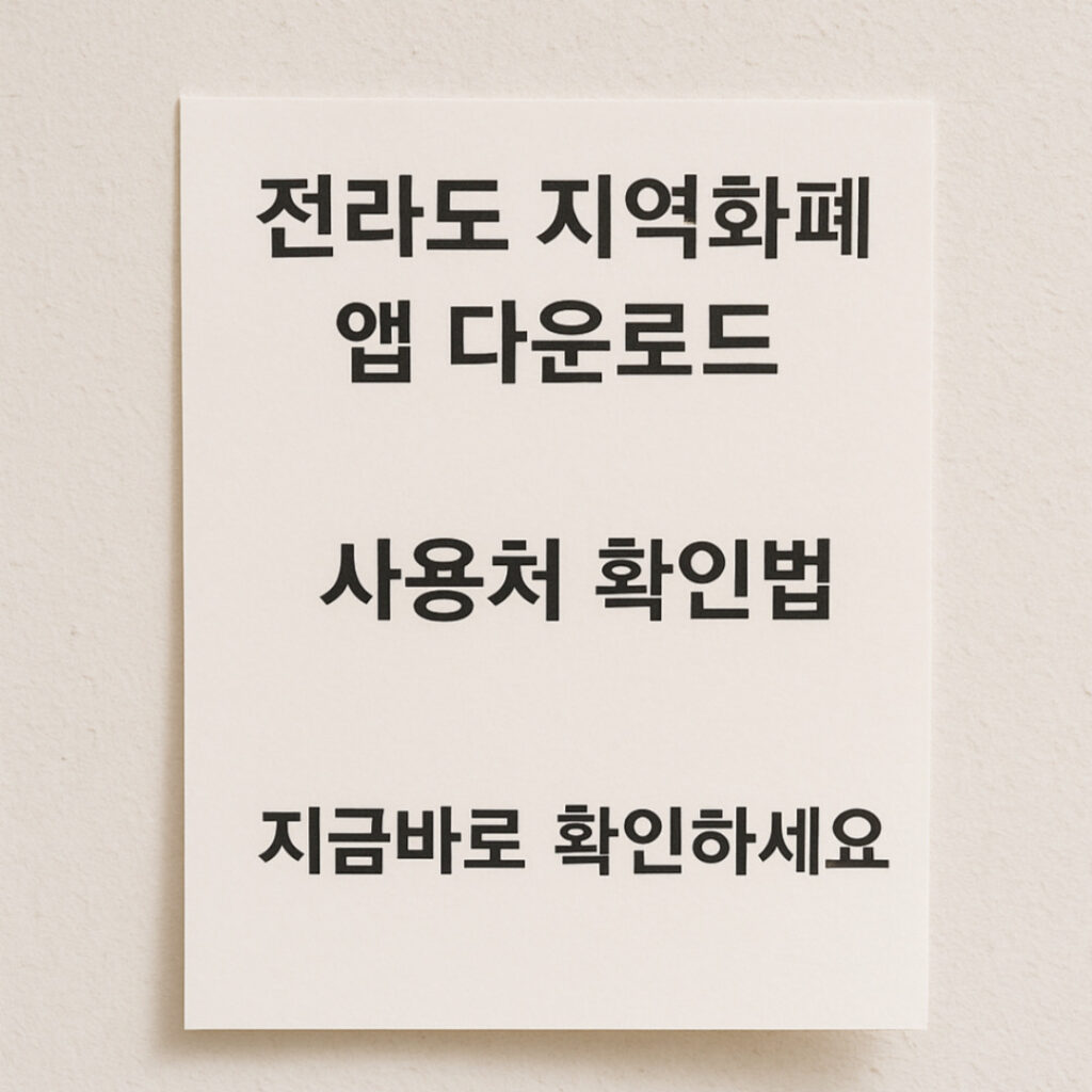전라 지역화폐 앱 다운로드, 사용처(Chak, 전라도 지역별 지역화폐) 2 지역화폐