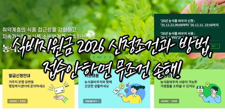 식비지원금 2026 신청조건과 방법, 접수안하면 무조건 손해! 5 식비지원금 신청조건 및 방법