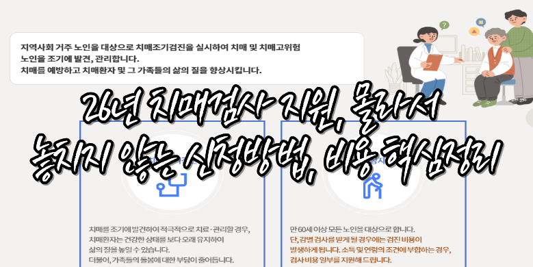 26년 치매검사 지원, 몰라서 놓치지 않는 신청방법, 비용 핵심정리 3 치매검사 지원